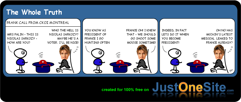 Sarah Palin chats to Sarkozy not image